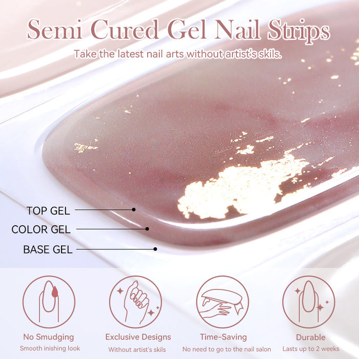 Pastel Multi Color Glitter Gel Nail Stickers