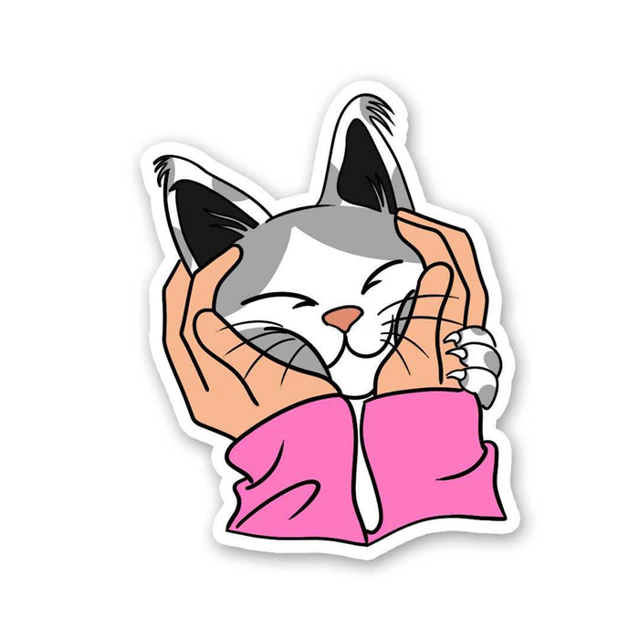 Petting A Cat Sticker - Stickers | STICK IT UP