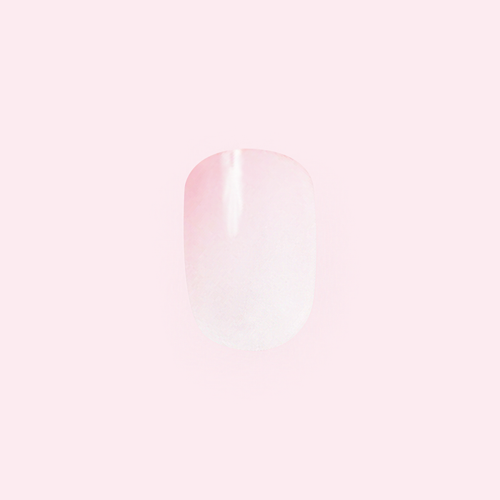 Pink Sands Jelly - Press-On | Extra Short | Squoval showing a single extra short squoval false nail in soft pastel pink jelly finish