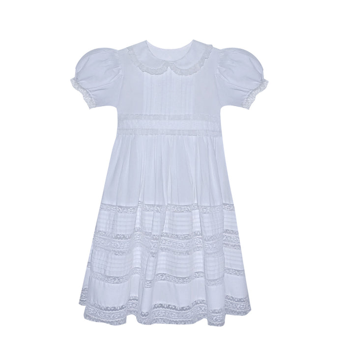 P&R Emma Reese White Lace Collar/Sash Dress