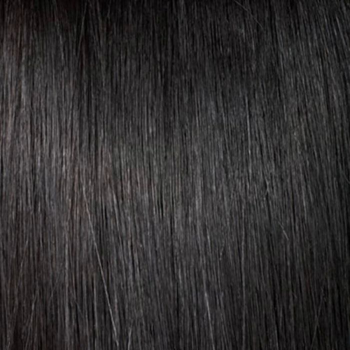 OUTRE springy afro wrap ponytail natural black hair texture swatch showing straight smooth strands