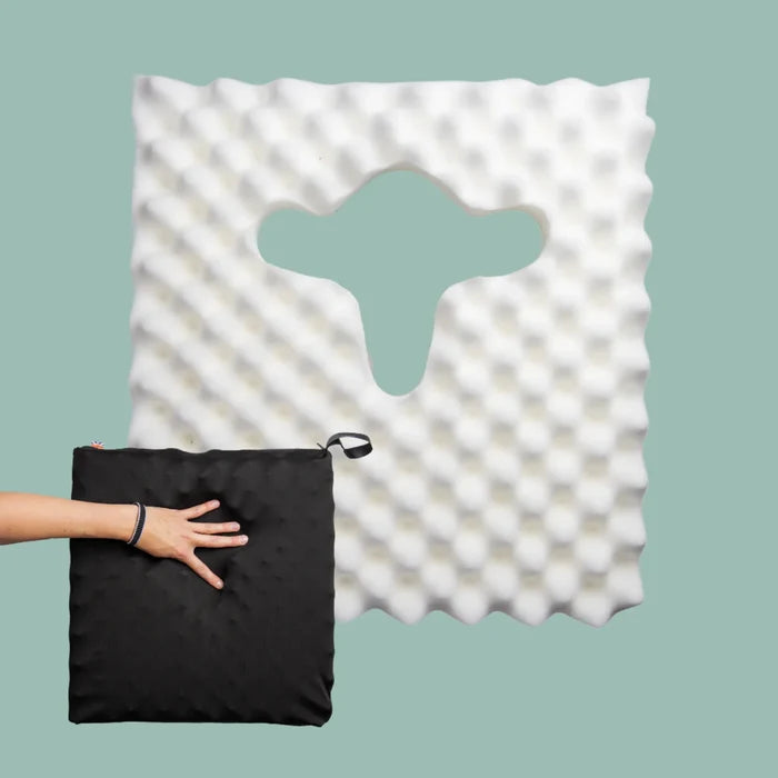 Proximal Hamstring Tendinopathy Cushion for office, car, driving, dining chair, armchair and sofa. Handmade in the UK with a 2 year guarantee. High density foam.