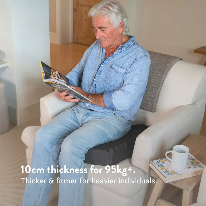 Proximal Hamstring Tendinopathy Cushion for office, car, driving, dining chair, armchair and sofa. Handmade in the UK with a 2 year guarantee. High density foam.