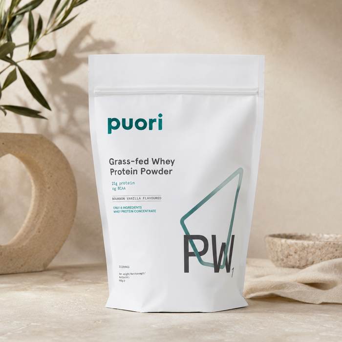 Puori - PW1 - Græsfodret Whey Proteinpulver med bourbon vanilje - 900 g.