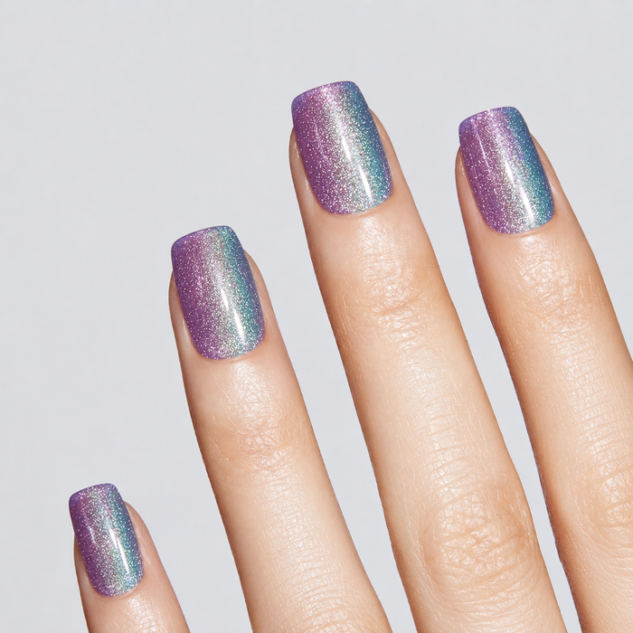 Purple Blue Ombre Glitter Gel Nail Stickers