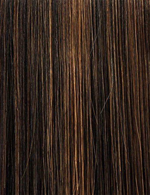OUTRE long wavy ponytail extension in a dark brown color with subtle highlights
