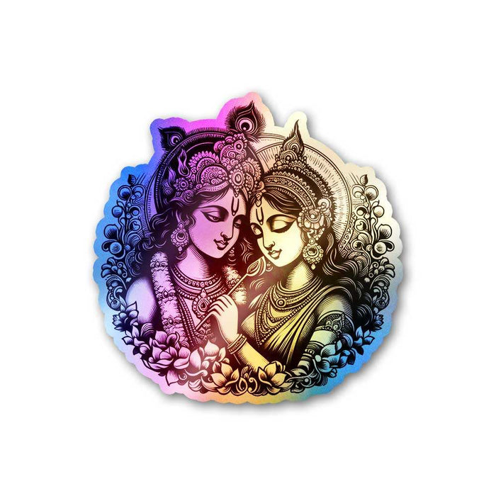 Radha Krishna 0.1 Holographic Sticker - Holographic stickers | STICK IT UP
