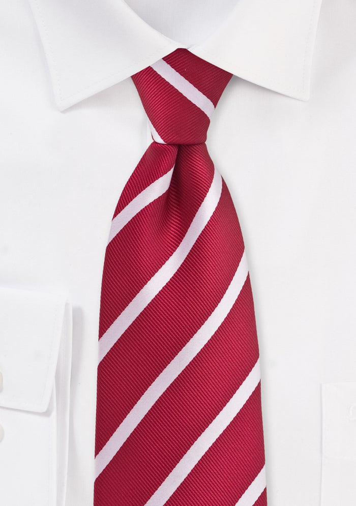 Red and White Stripe Tie