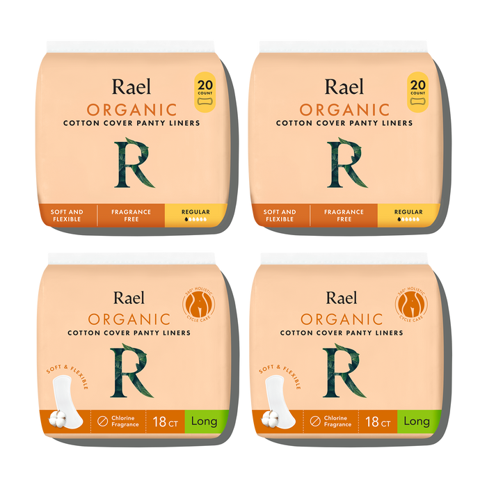 Regular + Long Bundle Unscented Panty Liners Made With Organic Cotton