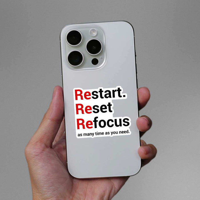 Restart Reset Refocus Sticker - Stickers | STICK IT UP