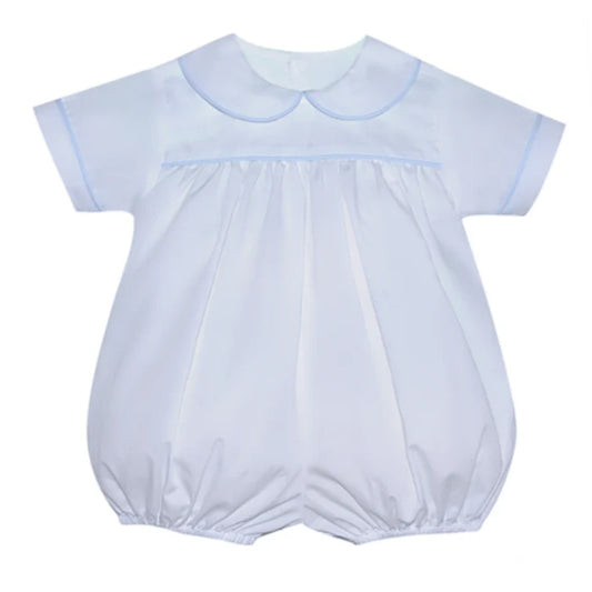 RN Reagan White Boy Bubble w/ Blue Piping