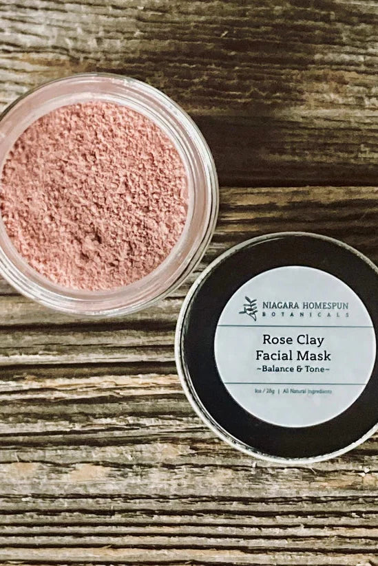 Rose Clay Facial Mask with Brush