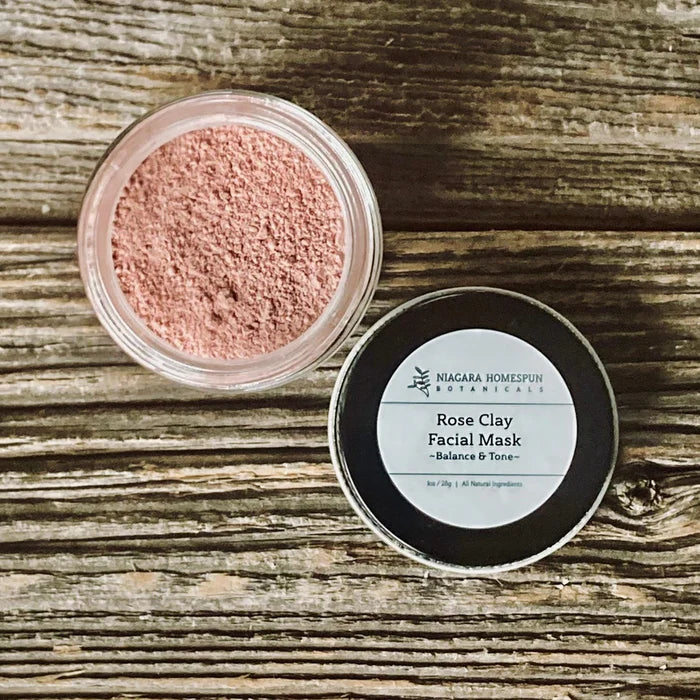 Rose Clay Facial Mask with Brush