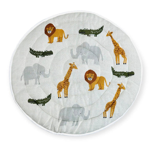 Safari Animal Friends - Organic Cotton Knit Baby Padded Playmat