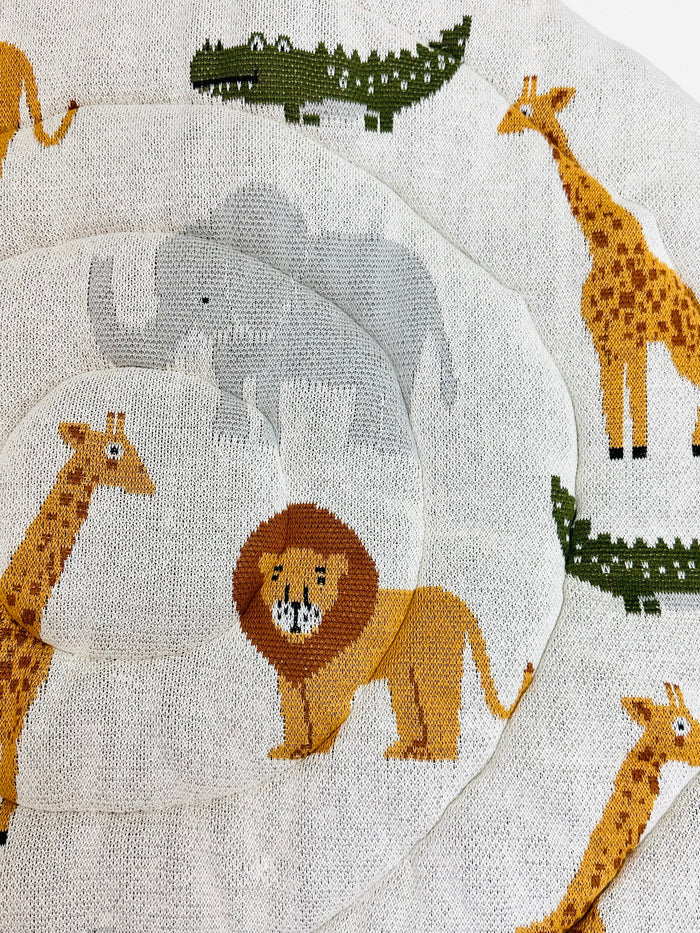 Safari Animal Friends - Organic Cotton Knit Baby Padded Playmat