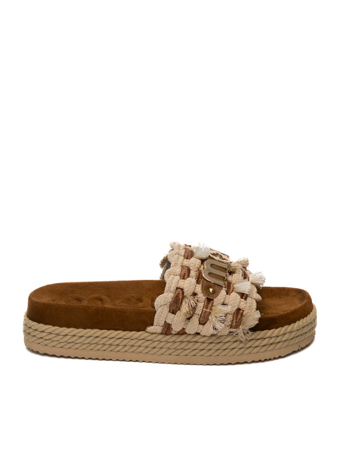 MOU Sandalo frange beige 451008K ROPE-BEIGE