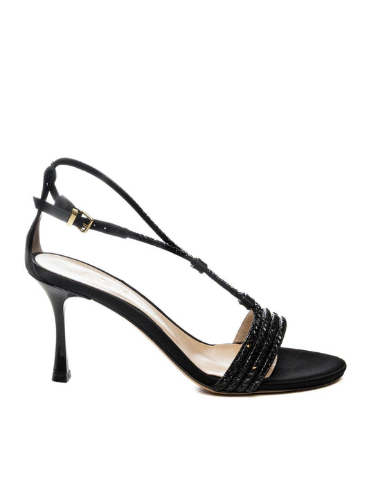 ALBANO sandalo raso strass nero 5520 RASO-NERO