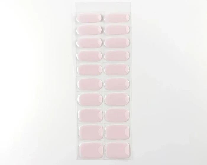 Sheet of Ballet Blush semi-cured gel nail wraps in all sizes