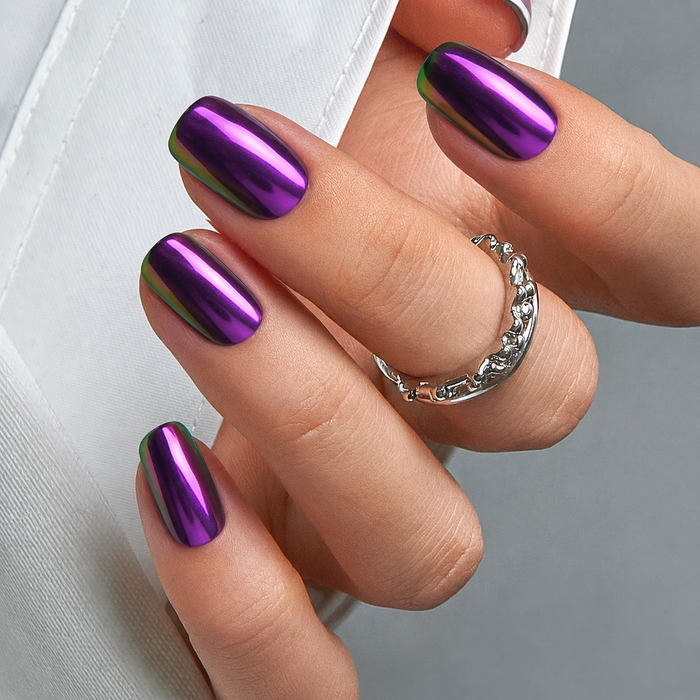 Semicured UV gel nail sticker kit Glitter Purple