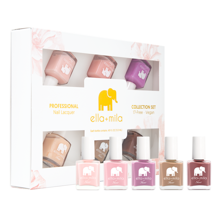 Sheer Collection Set A 6-pack sheer nail polish set in its gift box – ella+mila
