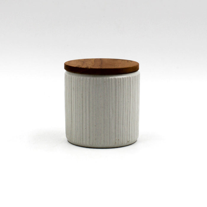 Shinogi Striped Canister With Teak Lid