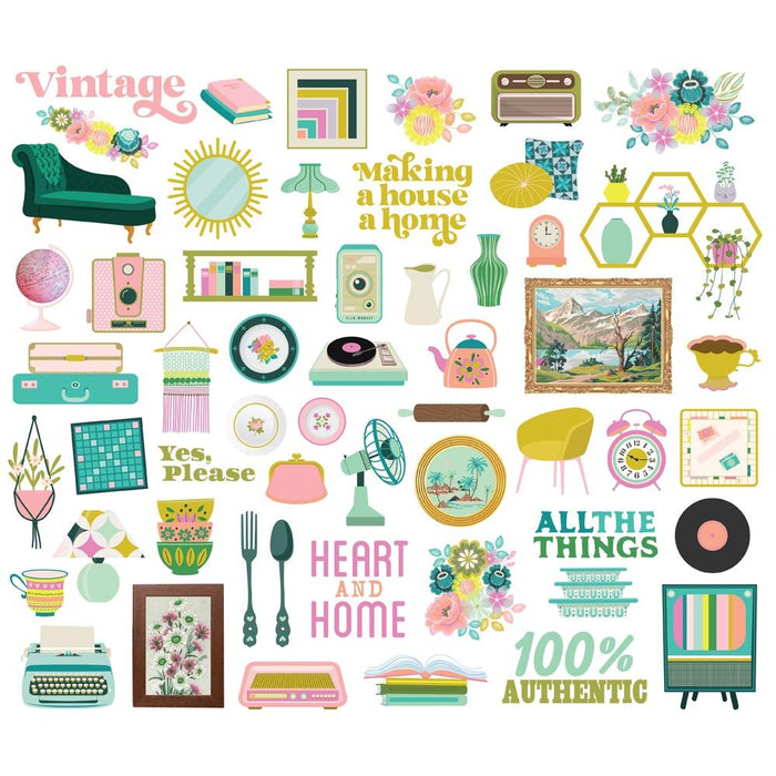 Simple Stories - Bits & Pieces Die-Cuts - 55/Pkg - Flea Market. Die-Cuts are a great addition to scrapbook pages, greeting cards and more! The perfect embellishment for all your paper crafting needs! Available at Embellish Away located in Bowmanville Ontario Canada.