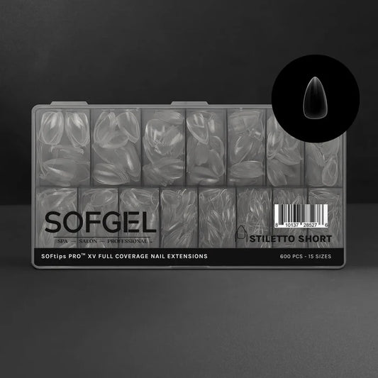 SOFGEL SOFGEL SOFTIPS PRO™ XV - Standard Stiletto Short, 600 pcs