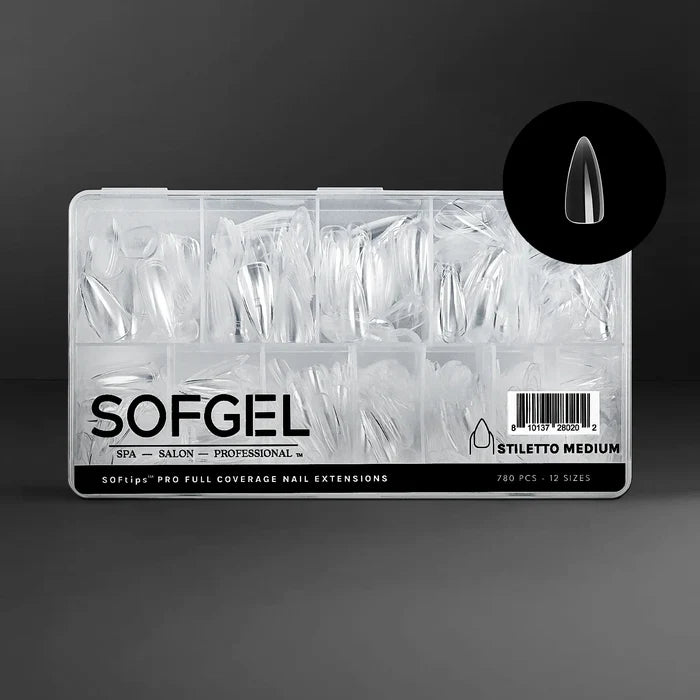 SOFGEL SOFTIPS PRO™ XII - Standard Stiletto Medium, 780 pcs