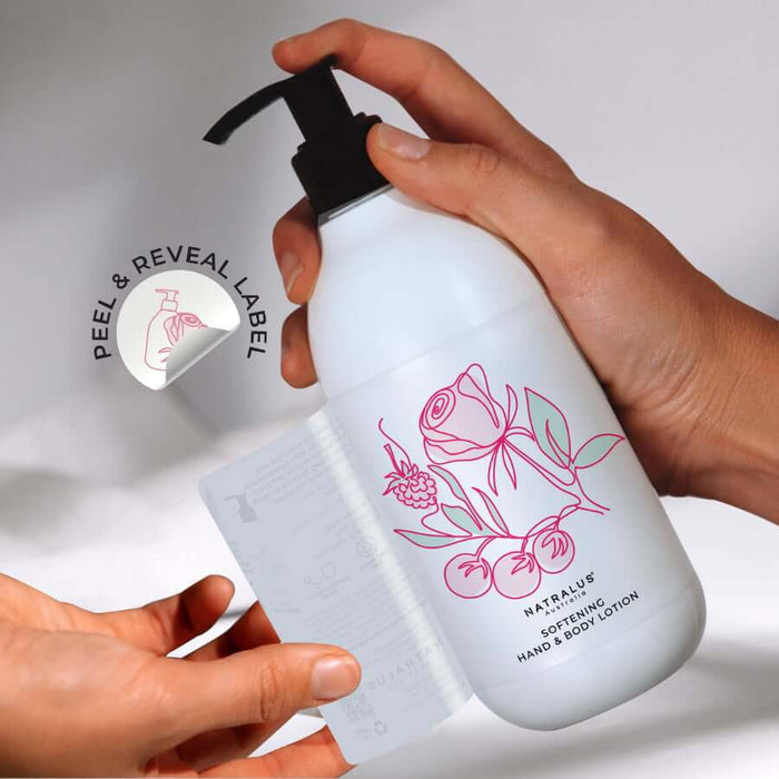 Sulfate-free Softening hand and body lotion with rose, lilly pilly, and berries
