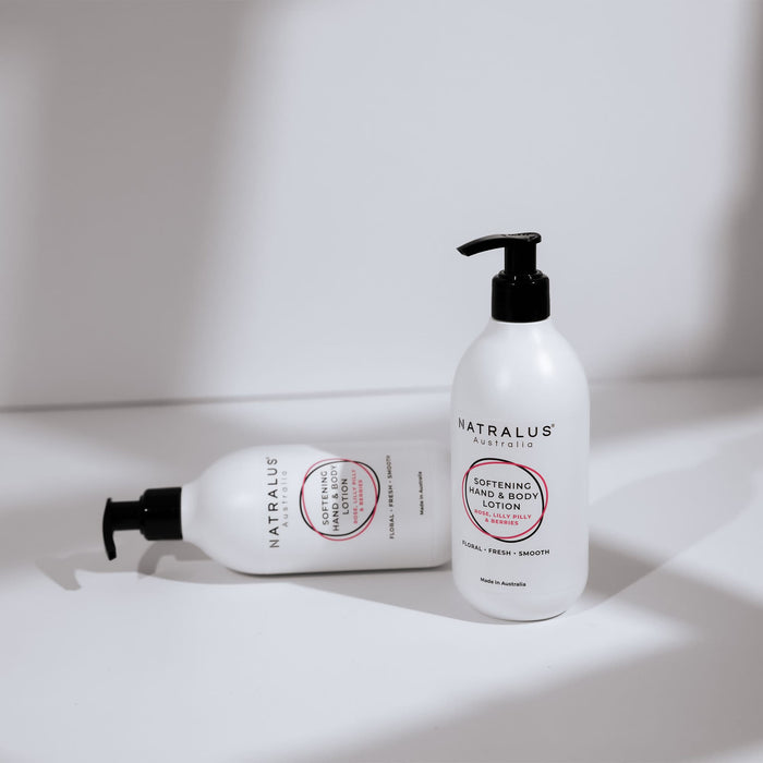 Sulfate-free Softening hand and body lotion with rose, lilly pilly, and berries