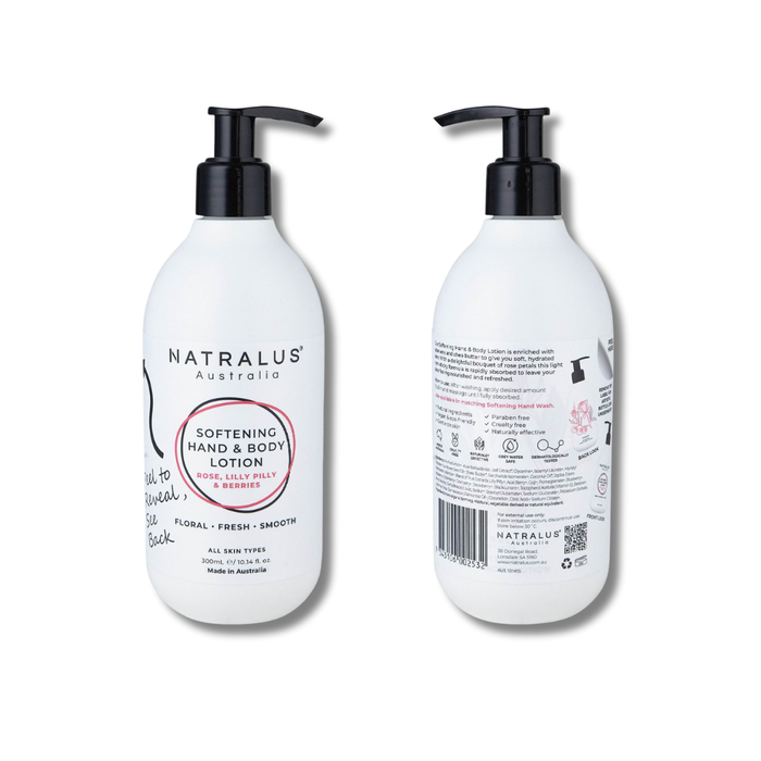 Softening Hand & Body Lotion - Rose,Lilly Pilly & Berries