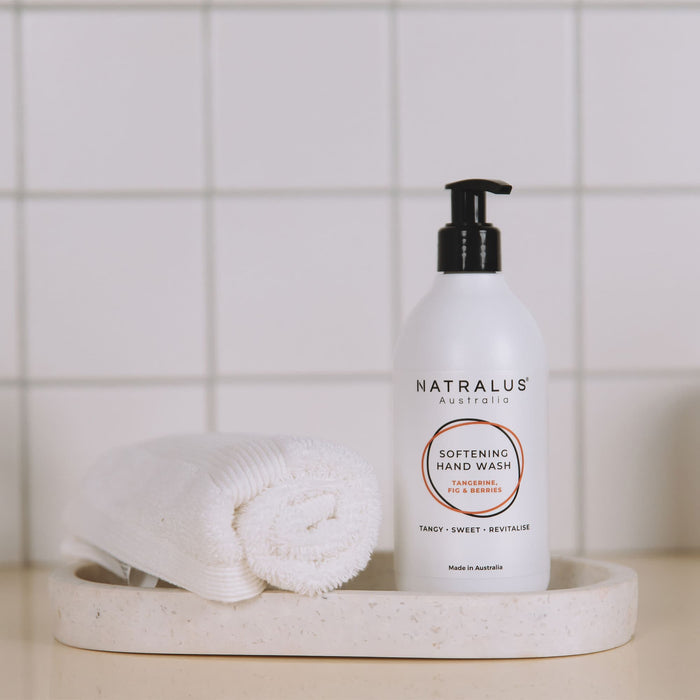 Sulfate-free softening hand wash with tangerine, fig, and berries fragrance