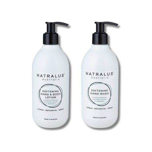 Natralus Softening Wash & Lotion Duo – Lemon Myrtle, Kakadu Plum & Berries natural hand wash and lotion in Australia