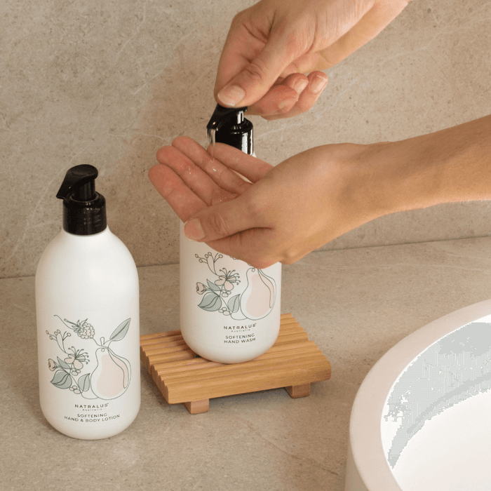 Moisturising and Paraben-free hand wash and lotion with botanical lemon myrtle and Kakadu plum