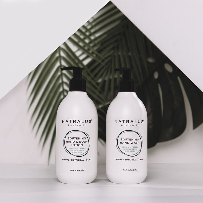 Moisturising and Paraben-free hand wash and lotion with botanical lemon myrtle and Kakadu plum