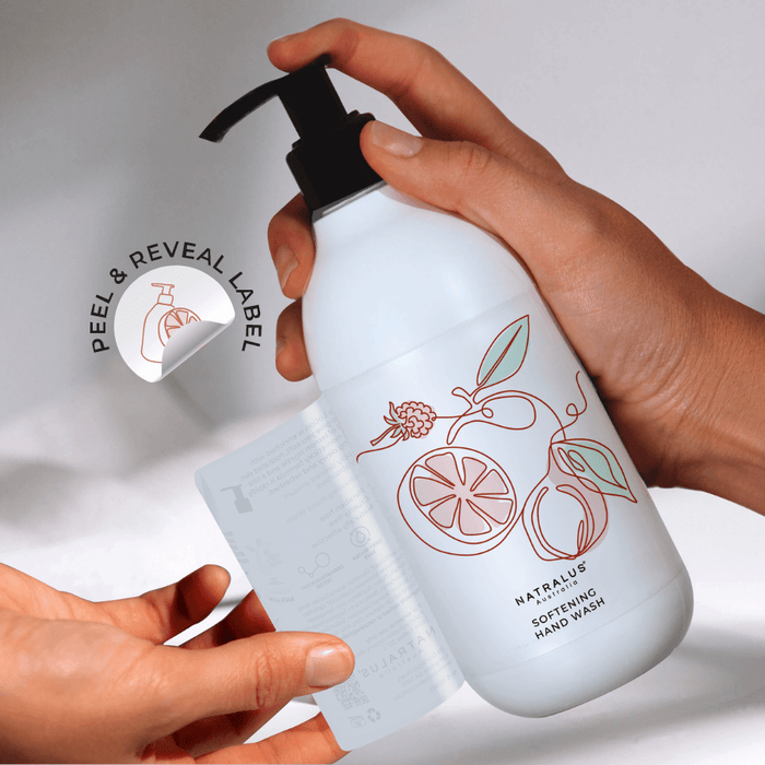 Moisturising hand wash and body lotion duo with tangerine, fig, and botanical ingredients