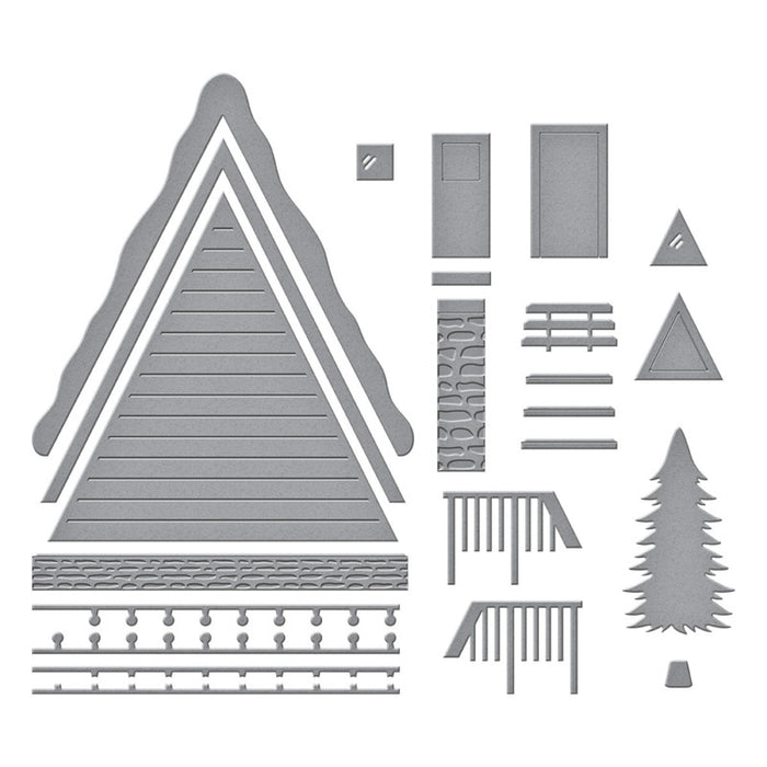 Spellbinders - Die - Ski-son's Greetings - Ski Lodge. Available at Embellish Away in Bowmanville Ontario Canada.