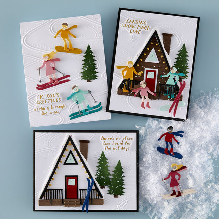 Spellbinders - Dies & 3D Folder Bundle - Ski-son's Greetings