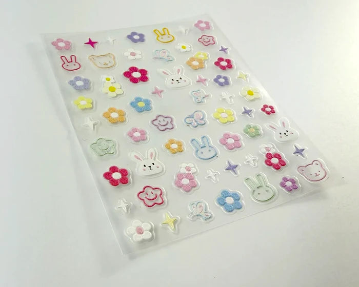 Spring Meadow nail decals, angled view of the sheet
