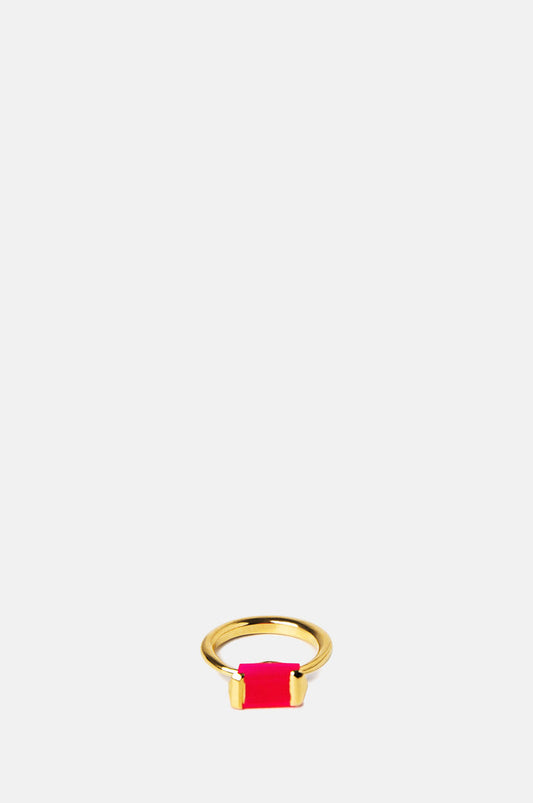 Beatriz Palacios Square Magenta Ring.