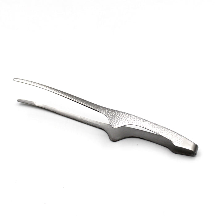 Stainless Steel Skinny Tongs Premium (Hammered Finish)