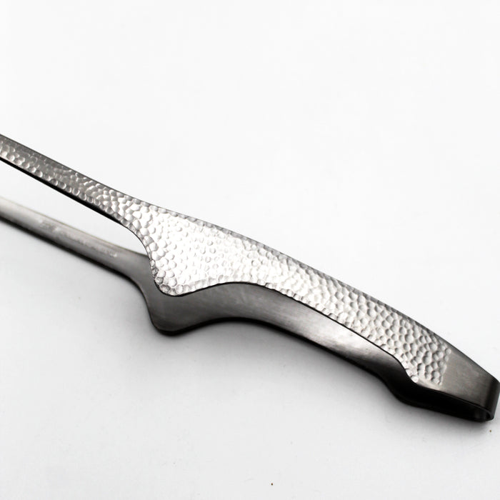 Stainless Steel Skinny Tongs Premium (Hammered Finish)