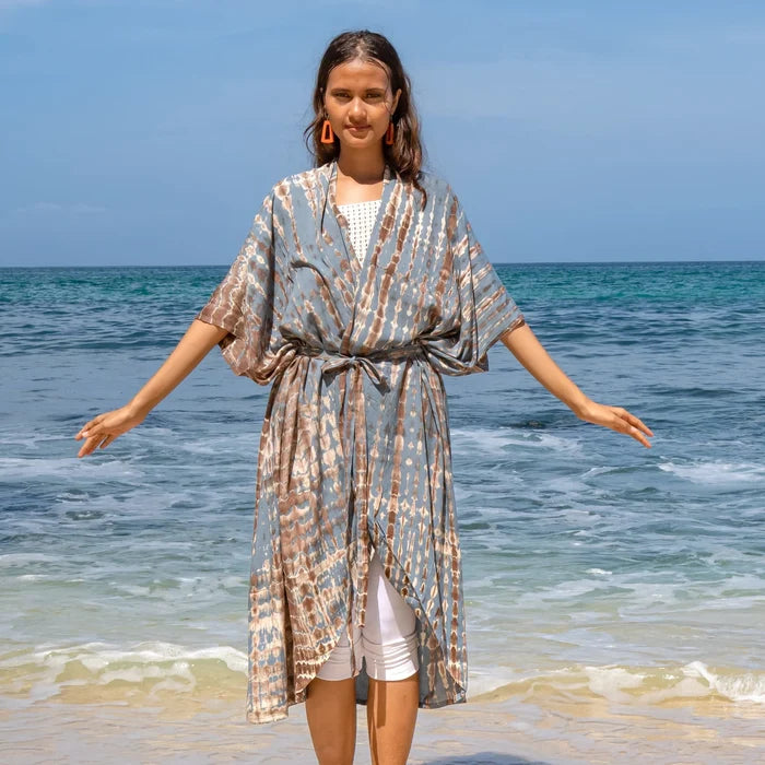 Tie Dye Long Kimono