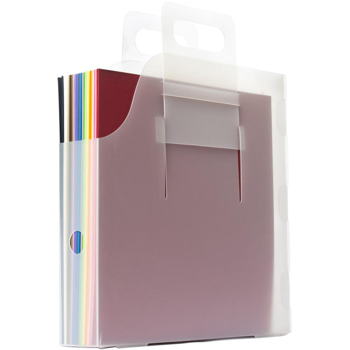 Totally-Tiffany - Paper Handler - 6"x6". The smallest paper handler, this 6x6 version is a cute little powerhouse of organization. Holds hundreds sheets of paper. This package contains one 7.25x7.5x2.5 inch paper handler. Imported. Available at Embellish Away located in Bowmanville Ontario Canada.
