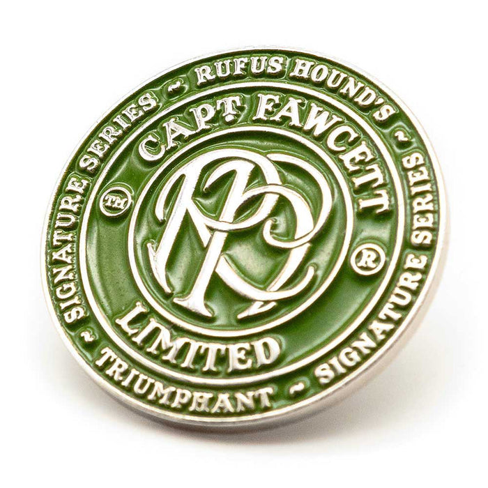 Captain Fawcett Triumphant enamel badge