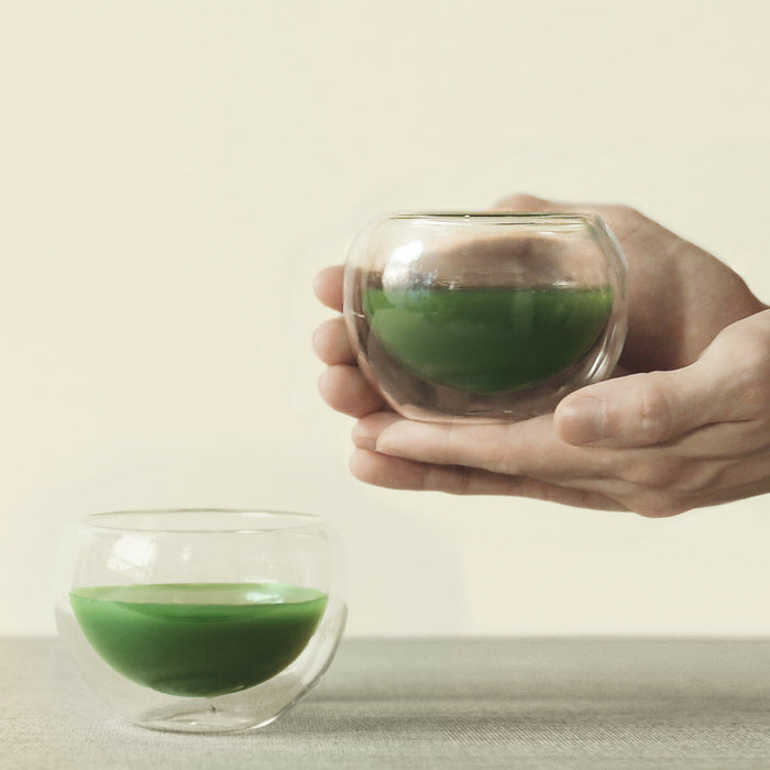 Twin Cloud Matcha Glass Cup Set