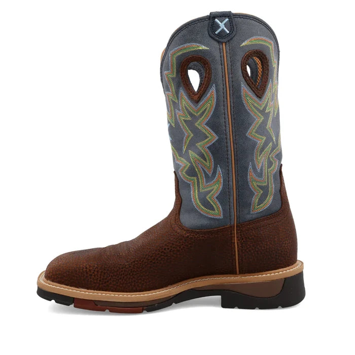 Twisted X MLCS016 Men's 12" Lite Cowboy Steel Toe Western Work Boot Square Toe *CLOSEOUT*