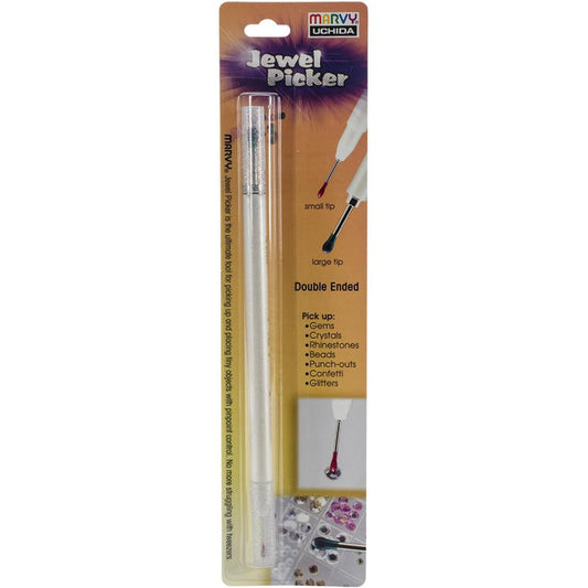 Uchida - Jewel Picker Double Ended. Great for jewel making, beading, scrapbooking, paper crafts and more. Easy to pick up gems, crystals, rhinestones, beads, punch outs, confetti and glitters! Contains one jewel picker with a small tip and a large tip. Available at Embellish Away located in Bowmanville Ontario Canada.