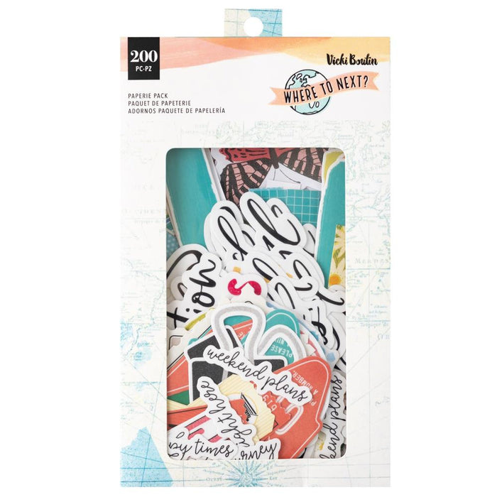 Vicki Boutin - Paperie Pack - 200/Pkg - Where To Next - Ephemera, Journaling Spots & Washi.