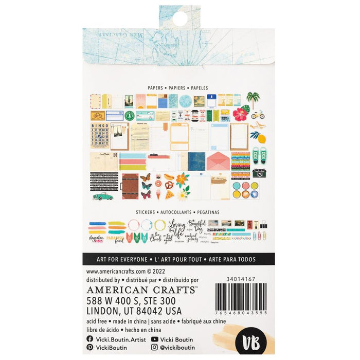 Vicki Boutin - Paperie Pack - 200/Pkg - Where To Next - Ephemera, Journaling Spots & Washi.